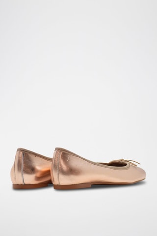 Leren Ballerina's Mariane - Roze en goudkleurig