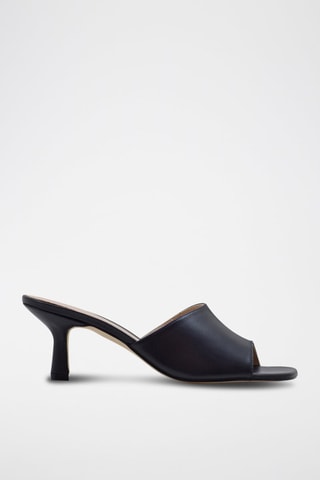 Leren Muiltjes met Hak Dolly - Geel