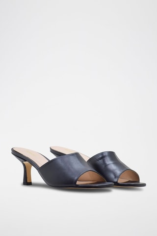 Leren Muiltjes met Hak Dolly - Geel