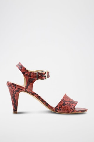 Leren Sandalen met Hak Gloria - Rood