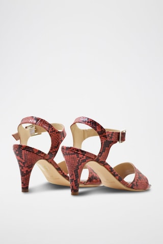 Leren Sandalen met Hak Gloria - Rood