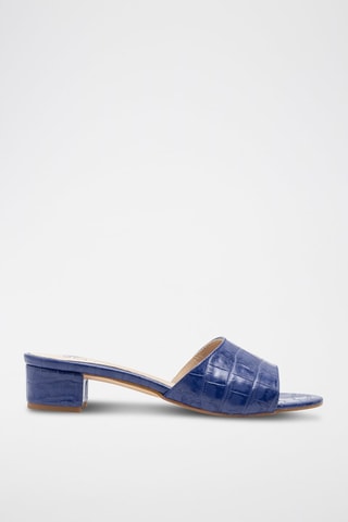 Leren Muiltjes met Hak - Blauw