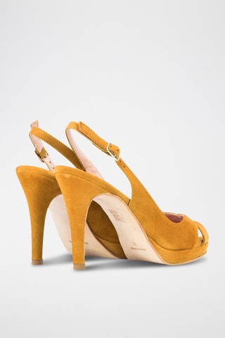 Suède Sandalen met Hak - Geel