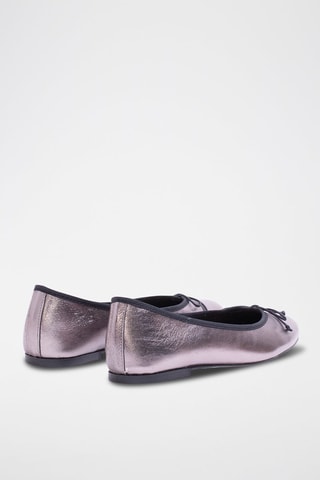 Leren Ballerina's Marialena - Zilverkleurig