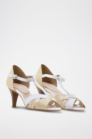 Leren Sandalen met Hak Cristina - Nude