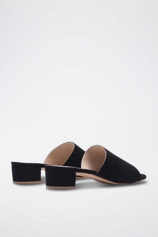 Muiltjes van hertenleer met hak - Zwart