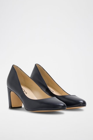 Leren Ballerina's met Hak - Blauw