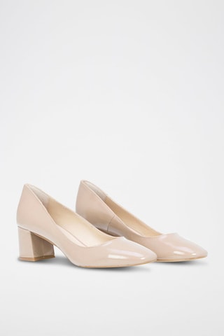 Lakleren Pumps met Hak Sophie - Nude