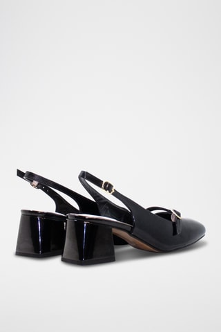 Gelakte Mary Janes met Hak - Zwart