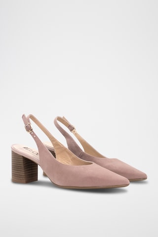 Escarpins en cuir suédé - Nude