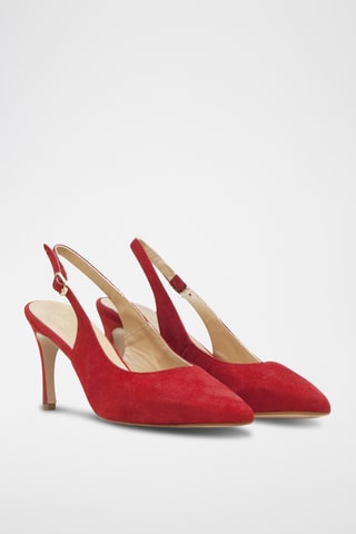 Escarpins en cuir suédé - Rouge