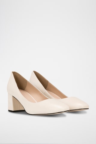 Escarpins en cuir nappa - Écru