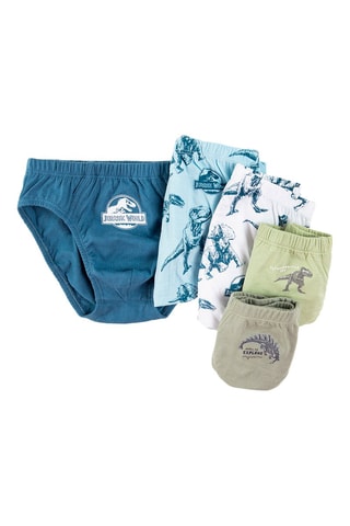 5 boxers Jurassic Park Blanc, kaki et bleu marine