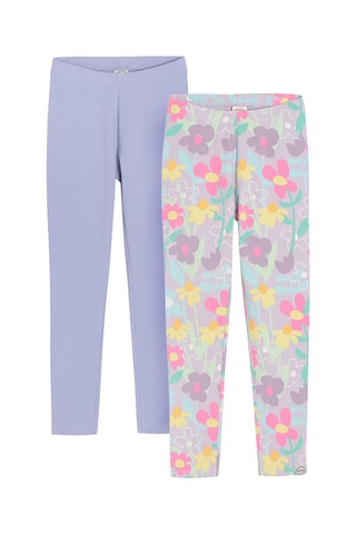 2 leggings Violet et mauve