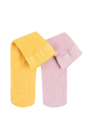 2 collants Moutarde et mauve