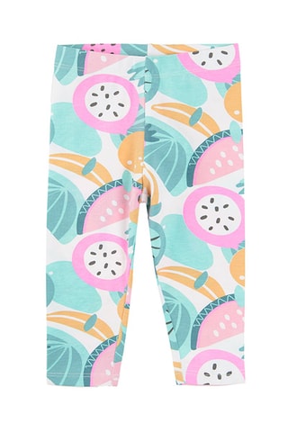 2 leggings Turquoise et saumon