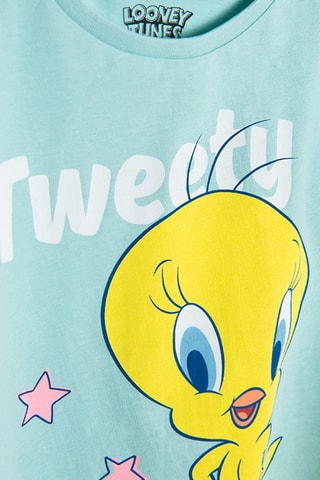 Pyjama Titi Titi et Grosminet Looney Tunes Turquoise