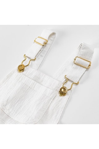 Robe-salopette en lin Blanc