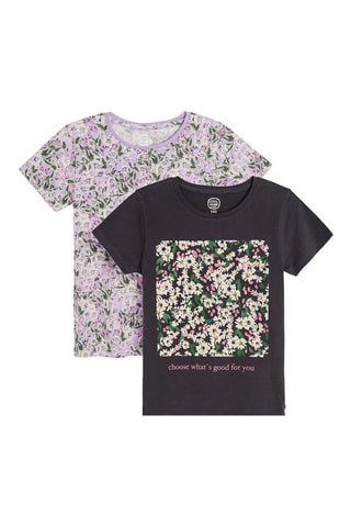 2 t-shirts Mauve et noir