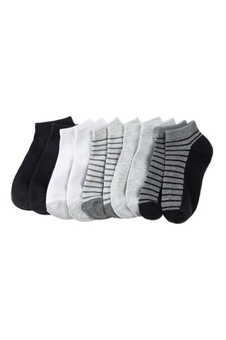 5 paires de chaussettes Noir, blanc et gris clair chiné