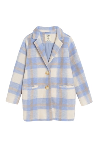 Manteau - Ecru et bleu clair