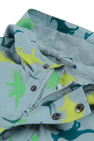 Parka à capuche - Gris clair et vert clair