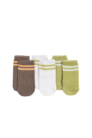 3 paires de chaussettes - Marron et blanc