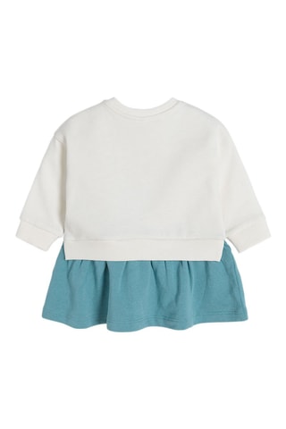 Robe trompe-l’œil - Ecru et turquoise