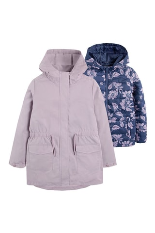 Parka 2 en 1 - Mauve et bleu marine