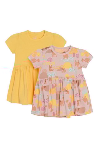 2 robes Jaune et mauve