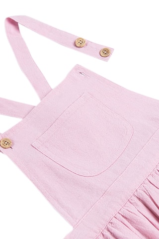 Robe salopette en lin Rose