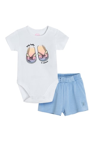 Body et short Blanc et bleu clair