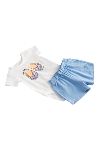 Body et short Blanc et bleu clair