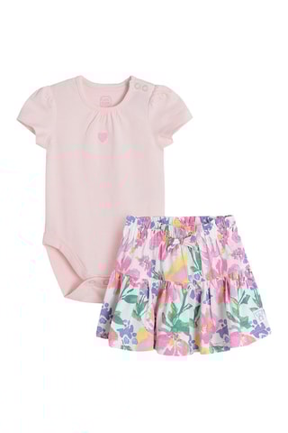 Body et jupe Rose et blanc