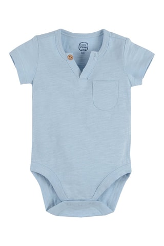 2 bodys Bleu clair chiné et écru chiné