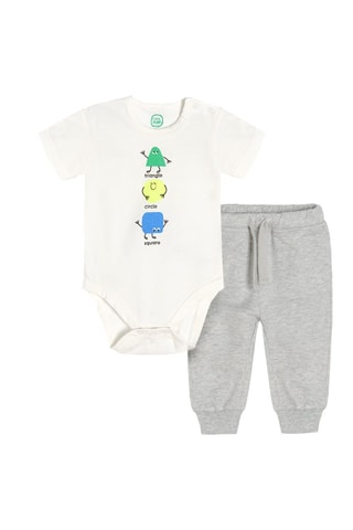 Body et jogging Blanc et gris chiné