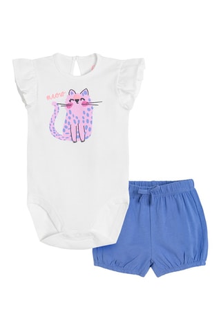 Body et short Blanc et indigo