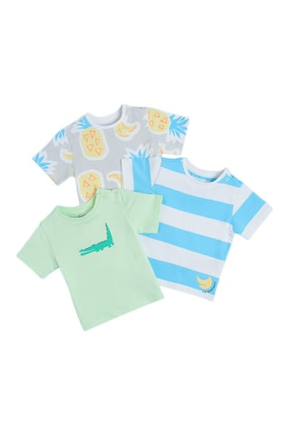 3 t-shirts Turquoise, vert d’eau et gris clair