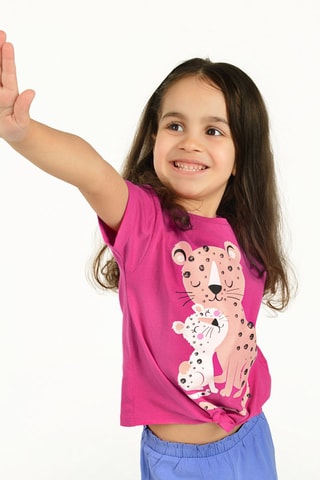 T-shirt noué Fuchsia