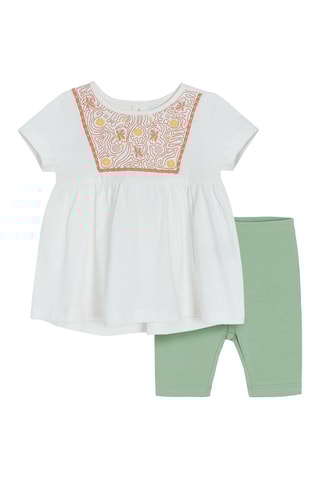 Robe et panty Blanc et kaki