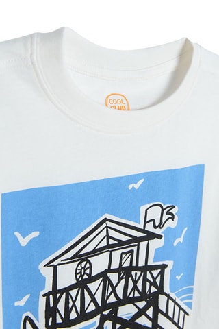 T-shirt et bermuda Blanc et orange