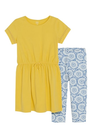 Robe et legging Jaune et blanc