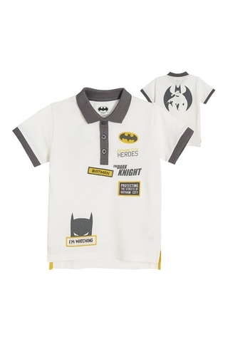 Polo Batman La Ligue des Justiciers DC Comics Ecru et anthracite