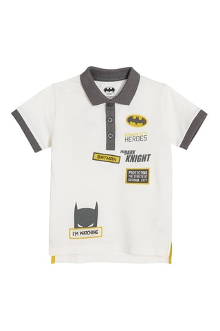 Polo Batman La Ligue des Justiciers DC Comics Ecru et anthracite