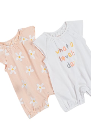 2 barboteuses Blanc et saumon