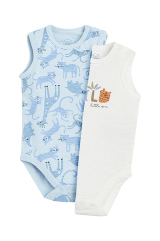 2 bodys Blanc et ciel chiné