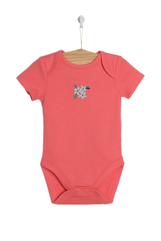 5 bodys Bleu pétrole, rouge et blanc