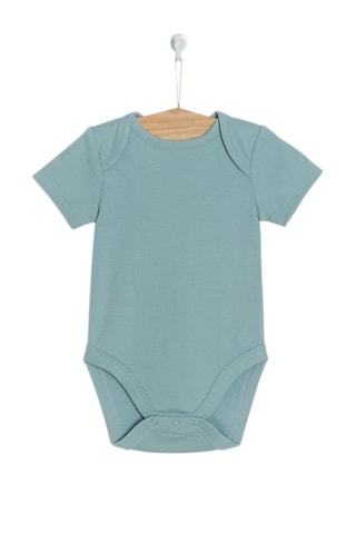 5 bodys Bleu pétrole, rouge et blanc