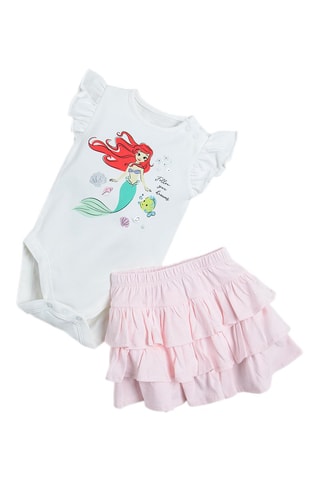 Body et jupe Polochon et Ariel La petite Sirène Disney Blanc et rose