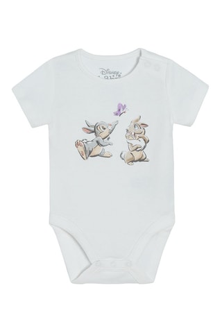 Body et short Ms. Bunny et Panpan Bambi Disney Blanc et beige